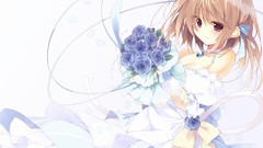 Woman Anime dress pink eyes anime girls brunettes nekomimi 