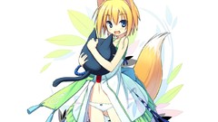 Woman Anime dress Ribbons blue eyes nekomimi animal ears 