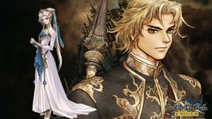 Woman Anime dress white hair blondes spears anime girls green 