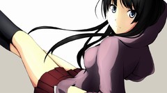 Woman Anime faces legs anime girls brunettes miniskirts