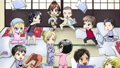 Woman Anime fight Boys! Chibi bedroom blondes anime girls blue 