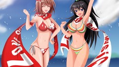Woman anime girls amami haruka idolmaster bikini ganaha hibiki
