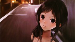 Woman anime girls brown eyes brunettes kishida mel artwork