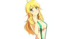 Woman anime girls idolmaster hoshii miki Simple Background