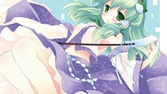 Woman anime girls kochiya sanae touhou