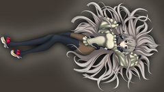 Woman anime girls lying down huge boobs