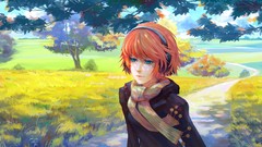Woman anime girls orange hair artwork ArseniXC