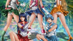 Woman anime girls school uniforms sailor uniforms