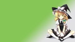 Woman Anime hats socks sitting blondes smiling anime girls 