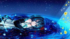 Woman Anime hatsune miku vocaloid detached sleeves