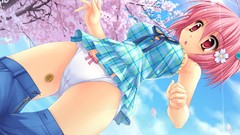 Woman Anime lingerie panties low-angle shot