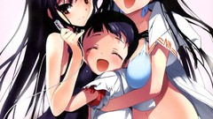 Woman Anime long hair brown eyes brunettes short hair accel 