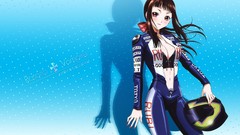 Woman Anime Manga blue background Engines anime girls rosario 