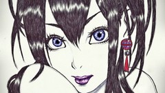 Woman Anime Manga drawings anime girls blue eyes black hair 