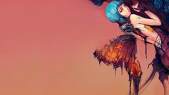 Woman Anime Manga Simple Background soft shading