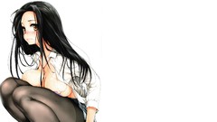 Woman Anime pantyhose Simple Background