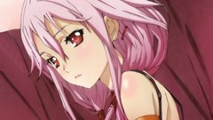 Woman Anime red eyes faces pink hair anime girls guilty crown 