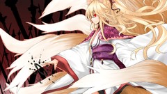 Woman Anime red eyes long hair nekomimi animal ears Yuu 