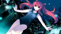 Woman Anime redheads school swimsuits