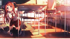Woman Anime school redheads original characters Kantoku 