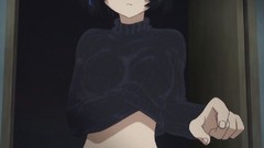 Woman Anime skirts anime girls green eyes black hair standing 