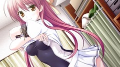 Woman Anime skirts pink hair anime girls ecchi standing hazel 