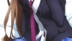 Woman Anime stick tie skirts blush anime girls blue eyes 