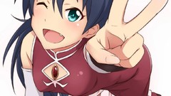 Woman Anime stockings smiling anime girls blue eyes black hair 