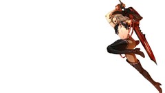 Woman Anime Swords anime girls jumping