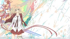 Woman Anime tie blondes school uniforms original characters