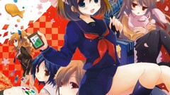 Woman Anime tie red eyes anime girls blue eyes