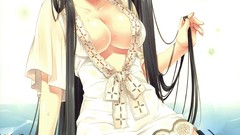 Woman Anime wet clothes anime girls miyasu risa cleavage no bra