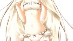Woman Anime wet drawings blondes lingerie yosuga no sora bra 