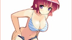 Woman Anime white background anime girls bra purple eyes ecchi 