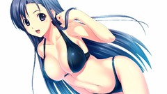 Woman Anime white background blue hair anime girls blue eyes 