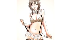 Woman Anime white background brunettes artwork fantasy art 