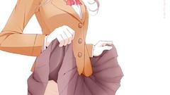 Woman Anime white background skirts anime girls brown eyes 