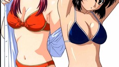 Woman Anime white background smiling anime girls blue eyes 