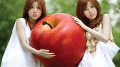 Woman apples asians models