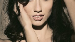 Woman armchairs lingerie blue eyes brunettes models black hair 