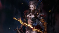Woman armor artwork fantasy art long ears