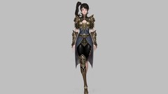 Woman armor artwork fantasy art Simple Background long ears
