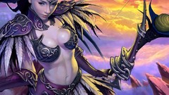 Woman armor boobs Archers fantasy art
