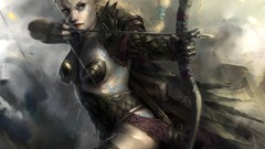 Woman armor bows blondes Archers