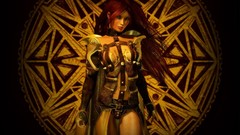 Woman armor redheads artwork 3D girls