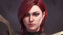 Woman armor redheads fantasy art