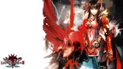 Woman armor Warriors red eyes long hair brunettes video games 