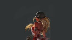 Woman Army helmets blondes skirts digital art