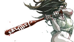 Woman artwork baseball bats