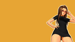 Woman artwork black dress